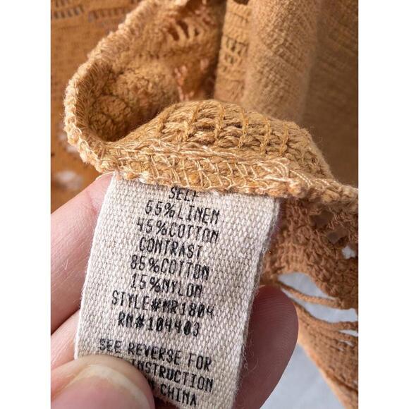 NWT Anthropologie Moon River Cotton Linen Crochet Vest Boho Hippie Festival Vest - Picture 4 of 5